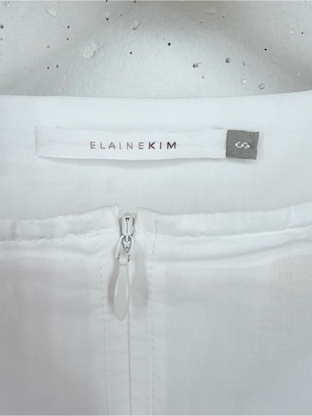 Elaine Kim Size Small White Cotton Zipper Front Blouse - Picture 7 of 12